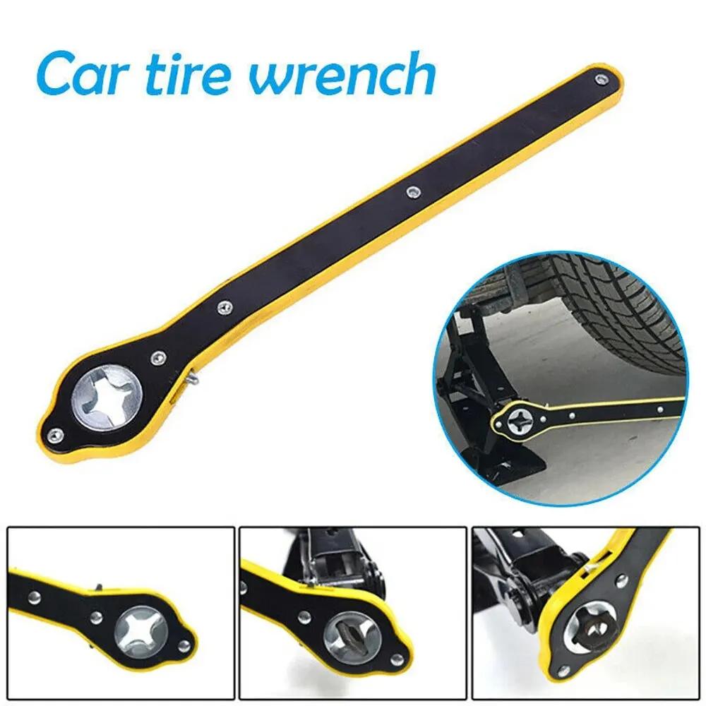 1 PZ Cric a cricchetto salvasforzo per auto Cric a forbice Chiave per dadi ruota da garage Manico Chiave salvasforzo Strumento per la riparazione auto