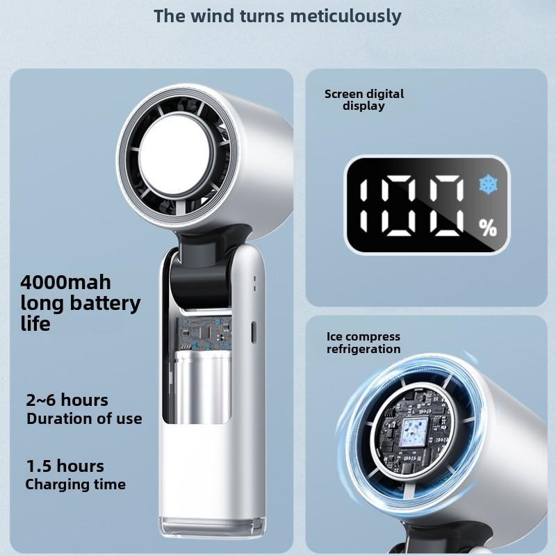 Outdoor Portable Hanging Neck Fan 180 Degree Foldable Mini Fan Handheld High-speed Powerful Turbo Fan