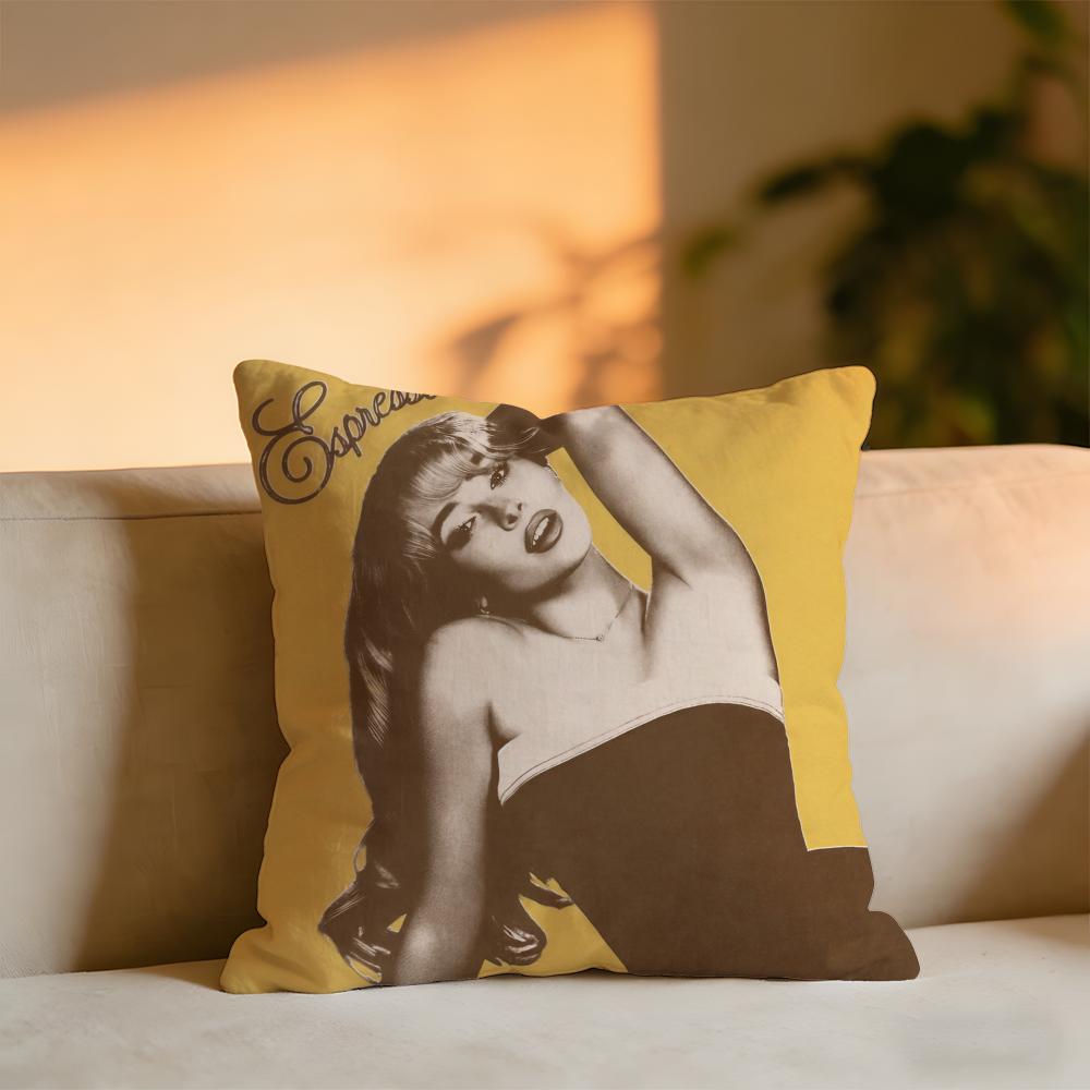 Sabrina Carpenter Album Cushion Cover Cozy Velvet Throw PillowSoft Warm Cushion For Sofa Bed
