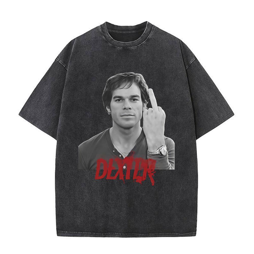 Tv Play Washed Vintage Dexter Morgan Graphic Tshirts Mens Women Clothing Casual Short Sleeve T Shirts Fashion Gothic Tshirt