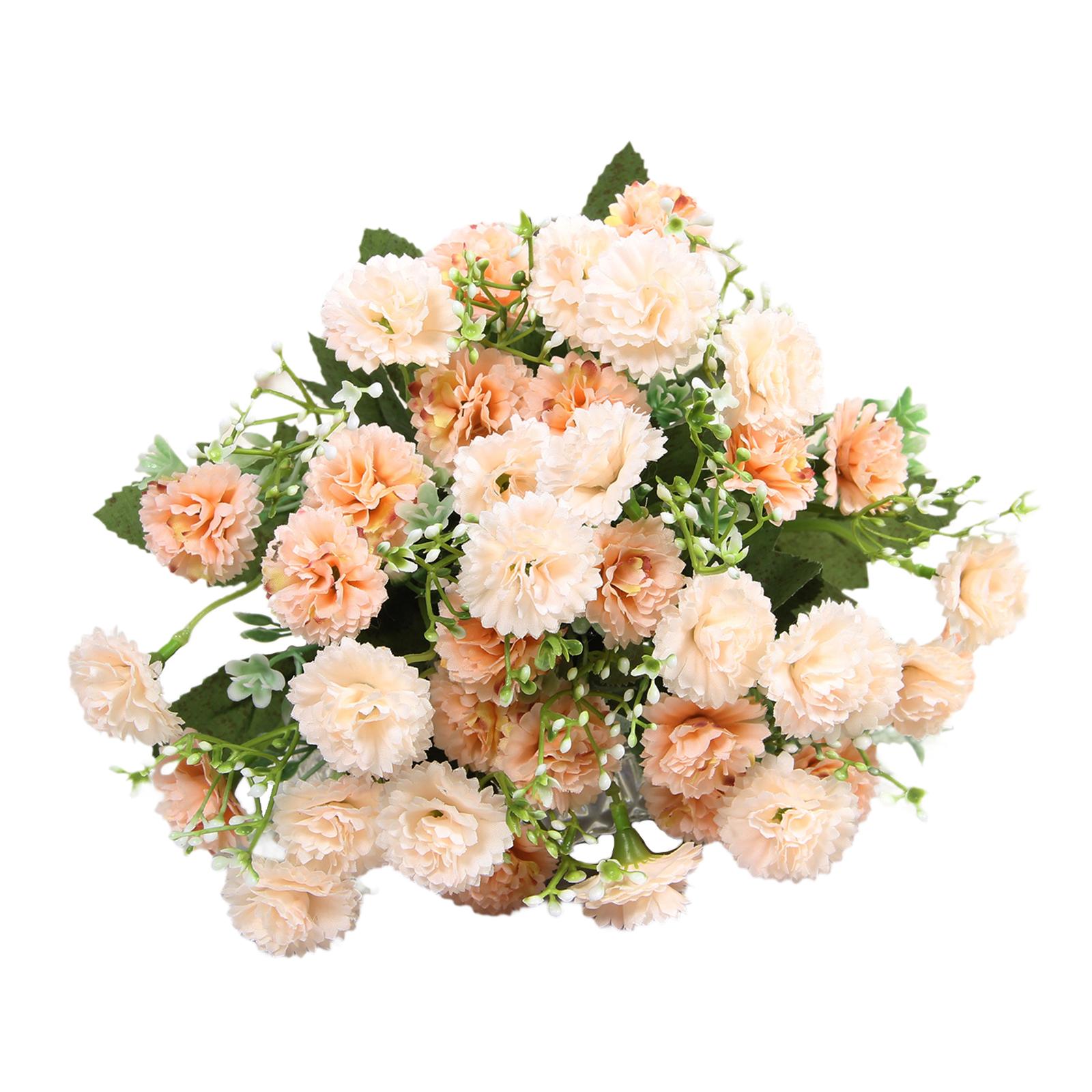 Realistic Silk Artificial Flowers Hydrangea Carnation Bouquet for Garden Patio Porch Room Floral Arrangement Decor