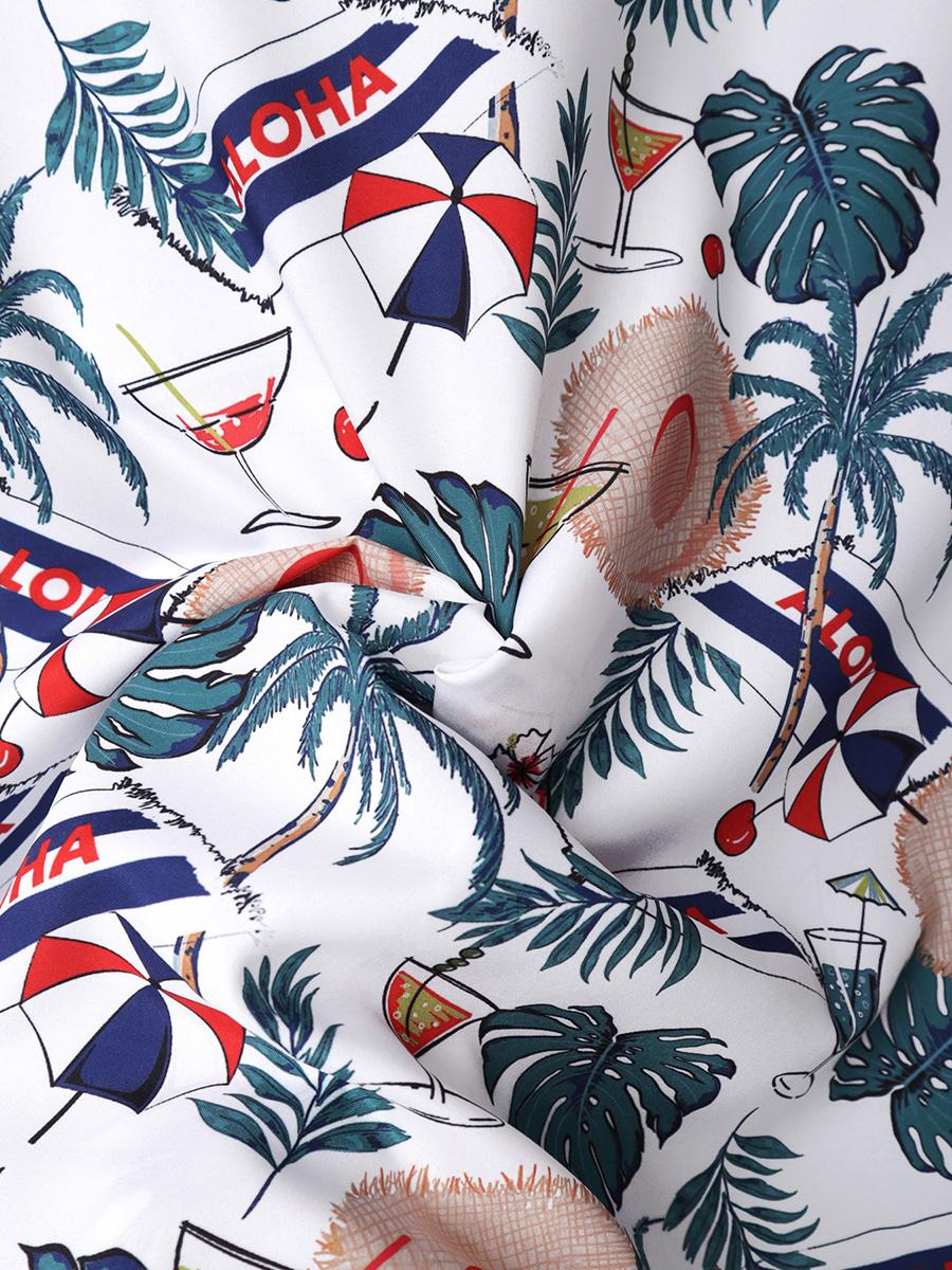 Рубашка свободного покроя с коротким рукавом HawaiianTropical Coconut Trees для мужчин — фото 7