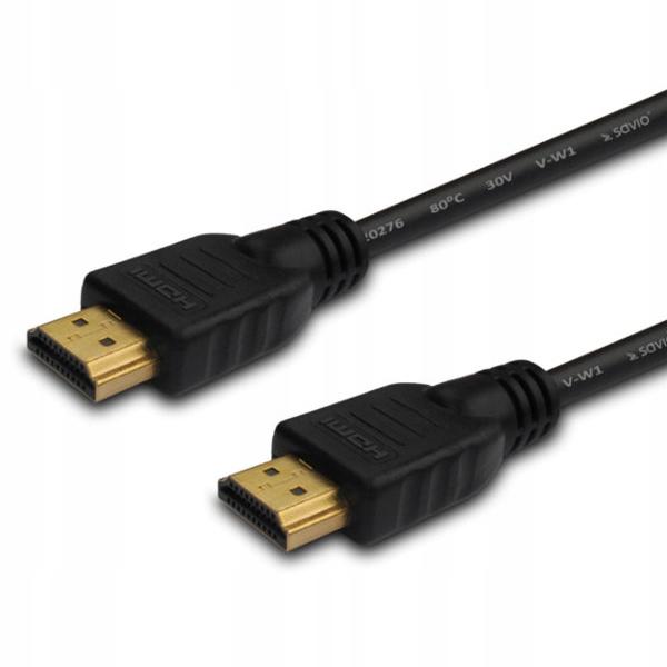 Kabel HDMI Savio CL-05 2m, czarny, złote końcówki, v1.4 high