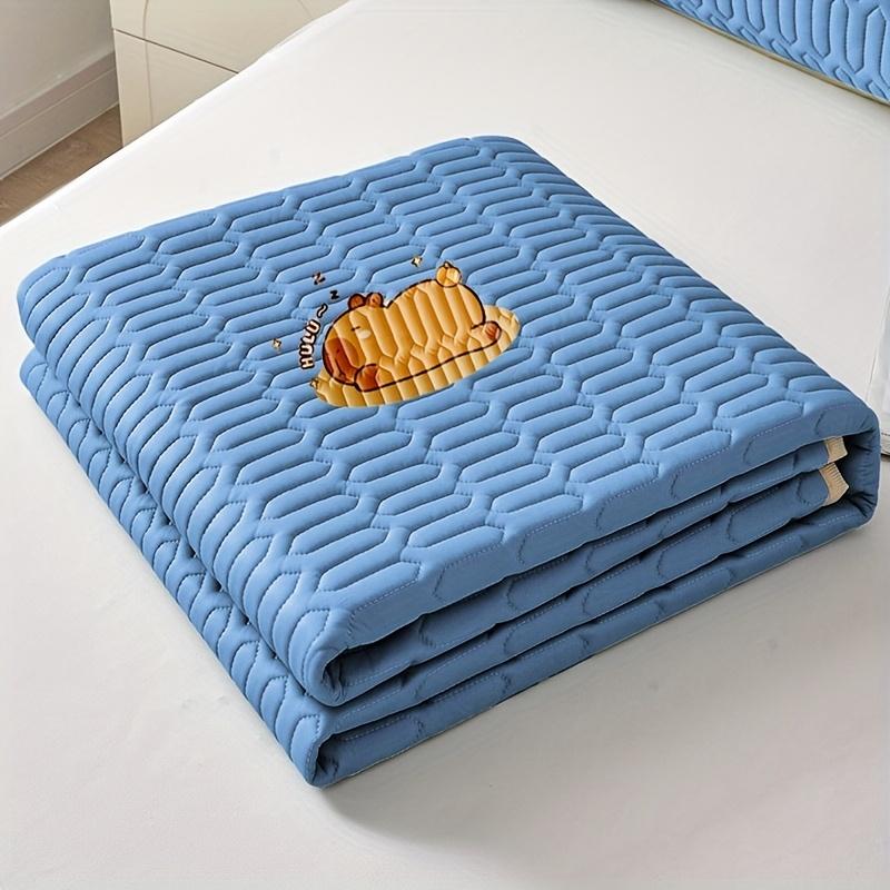 Cool Feeling Ice Fabric Bed Linen Single Summer Cold Bed Pad Washable Cartoon Mattresses  Elastic Band Four Corners Bedspreads