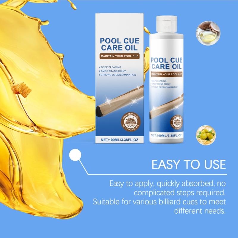Billiard Cue Care Oil for Cleaning and Maintenance, Professional Billiard Stick Conditioner Oil Pool Cue Protective Oil