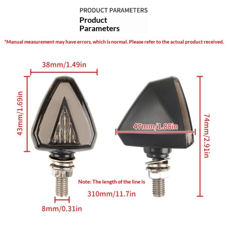 Motorcycle LED Turn Signal DC 12V Dustproof Anti-collision Mini Warning Light for Off-road Motorbike Riding Trips