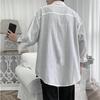 2022 Summer New Casual Men's Shirt Cotton Solid Color Three Quarter Shirts For Men