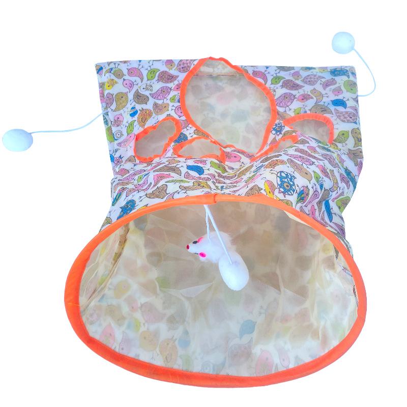 Interaktiver Katzentunnel Kuschelsack mit Knisterpapier-Spielzeug