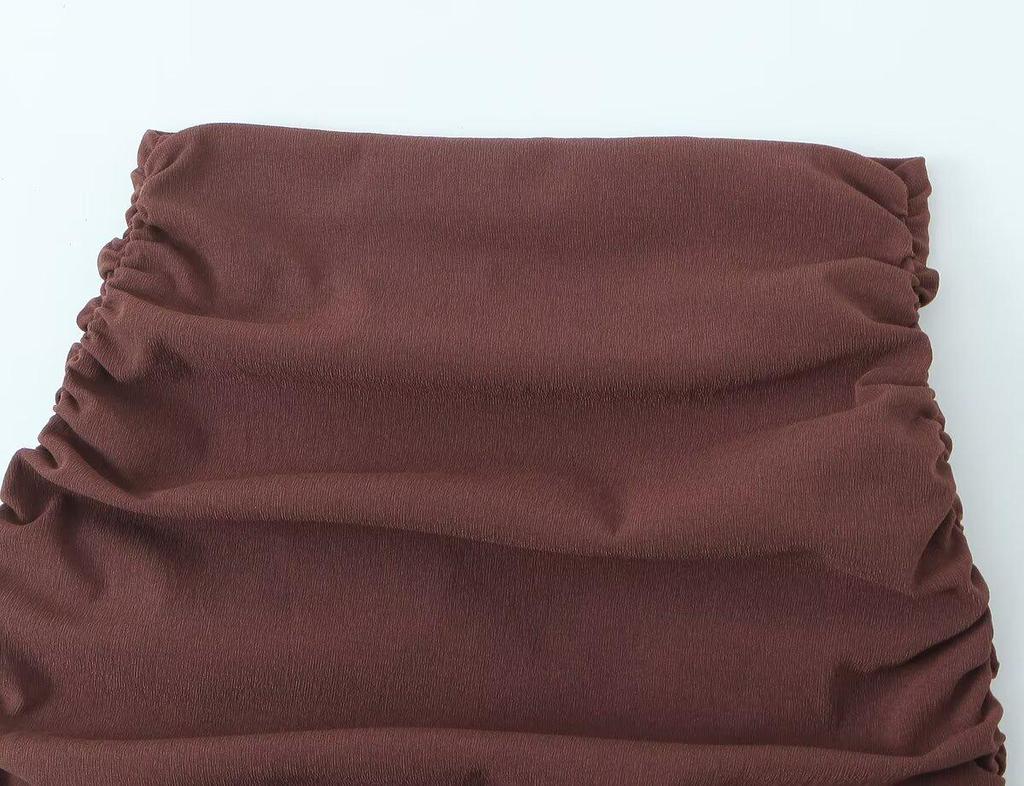 TAOP&ZA Women's Summer Pleated Slimming Balloon Top and Skirt Set