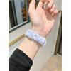 Soft Cute Ice Silk Stripe Elastic Hair Tie Strap for Apple Watch Band Series 11/10/9/8/7 SE Ultra Wrist Bracelets for iWatch 49/46/45/44/42/41/40/38mm