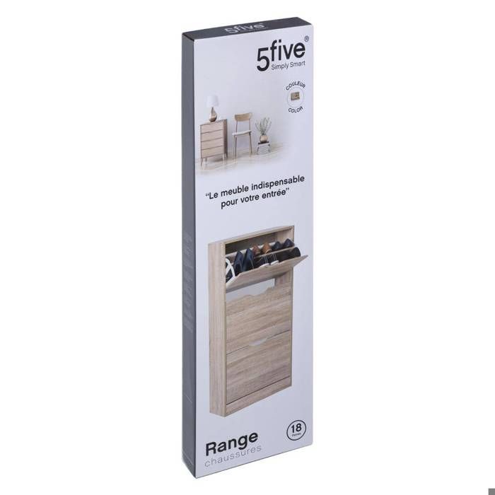 5five - meuble range-chaussures 3 tiroirs effet chêne naturel