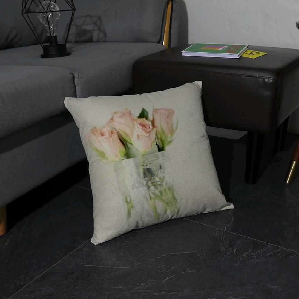 18" Flower Linen Cotton Girl Cushion Cover Throw Pillow Case Home Sofa Car Decor 18" Flower Linen Cotton Girl Cushion Cover Throw Pillow Case Home Sofa Car Decor