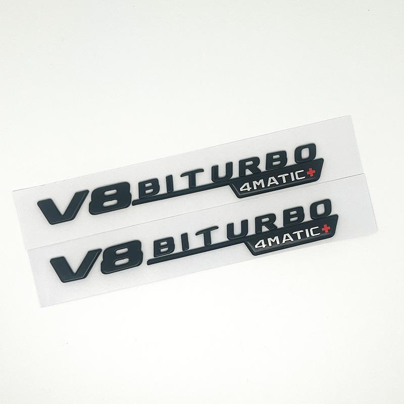 3D ABS Glänzend Schwarz GLE63S Plakette Emblem Auto Kotflügel Aufkleber V8 BITURBO 4MATIC Logo Silber Für Mercedes AMG GLE W167 Zubehör