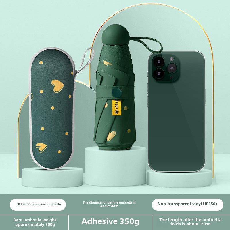 Compact Dual-Use Capsule Umbrella: Portable, Foldable, Lightweight, Sun & Rain Protection