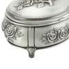 Oval Jewelry Organizer Box Emboss Alloy Trinket Jewelry Box  For Rings Necklaces Earrings