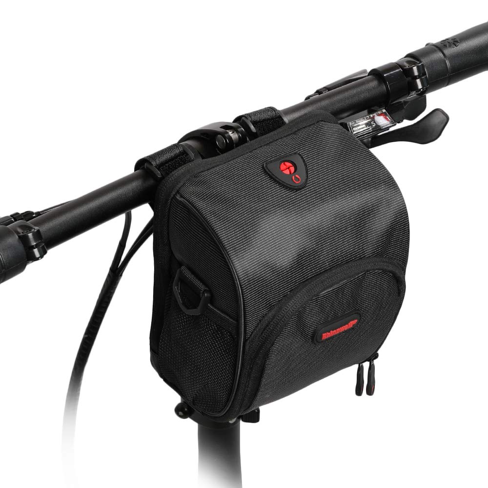 Rhinowalk Bicycle Waterproof Front Bag, Handlebar Bag, Frame Bag, and Side Bag (Black)
