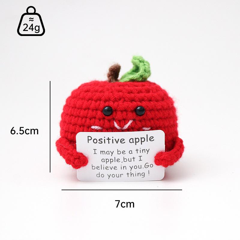 Positive Crochet Dog Doll With Affirmation Card Home Room Decoration Funny Handmade Plush Wool Doll Ornaments Christmas Gifts