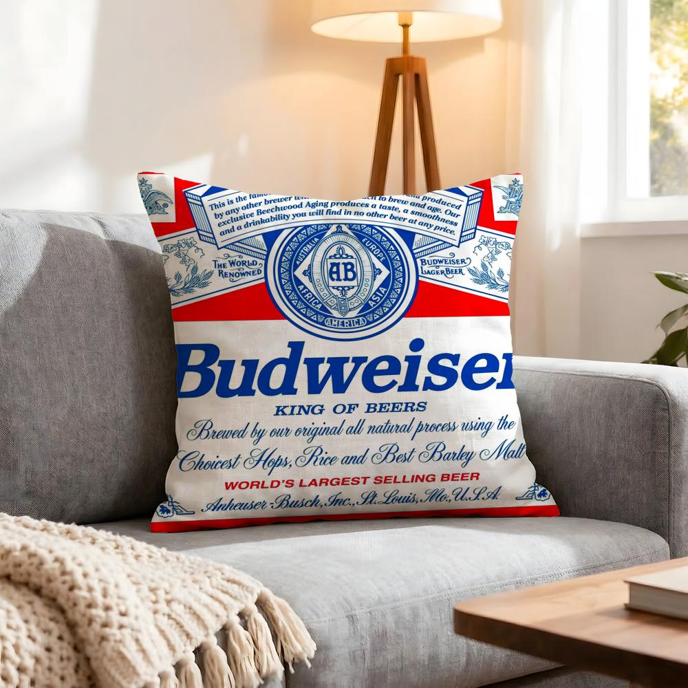 Brand Budweiser Cushion Cover Pcs Decorative Covers Soft Cushion Case for Sofa Couch Decor x x Pillowcases
