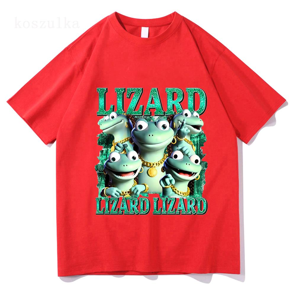 Funny Lizard Meme Graphic T-shirt Women Tees Casual Short Sleeve Cotton Tshirts Unisex Streetwear Cartoon Printing T Shirt