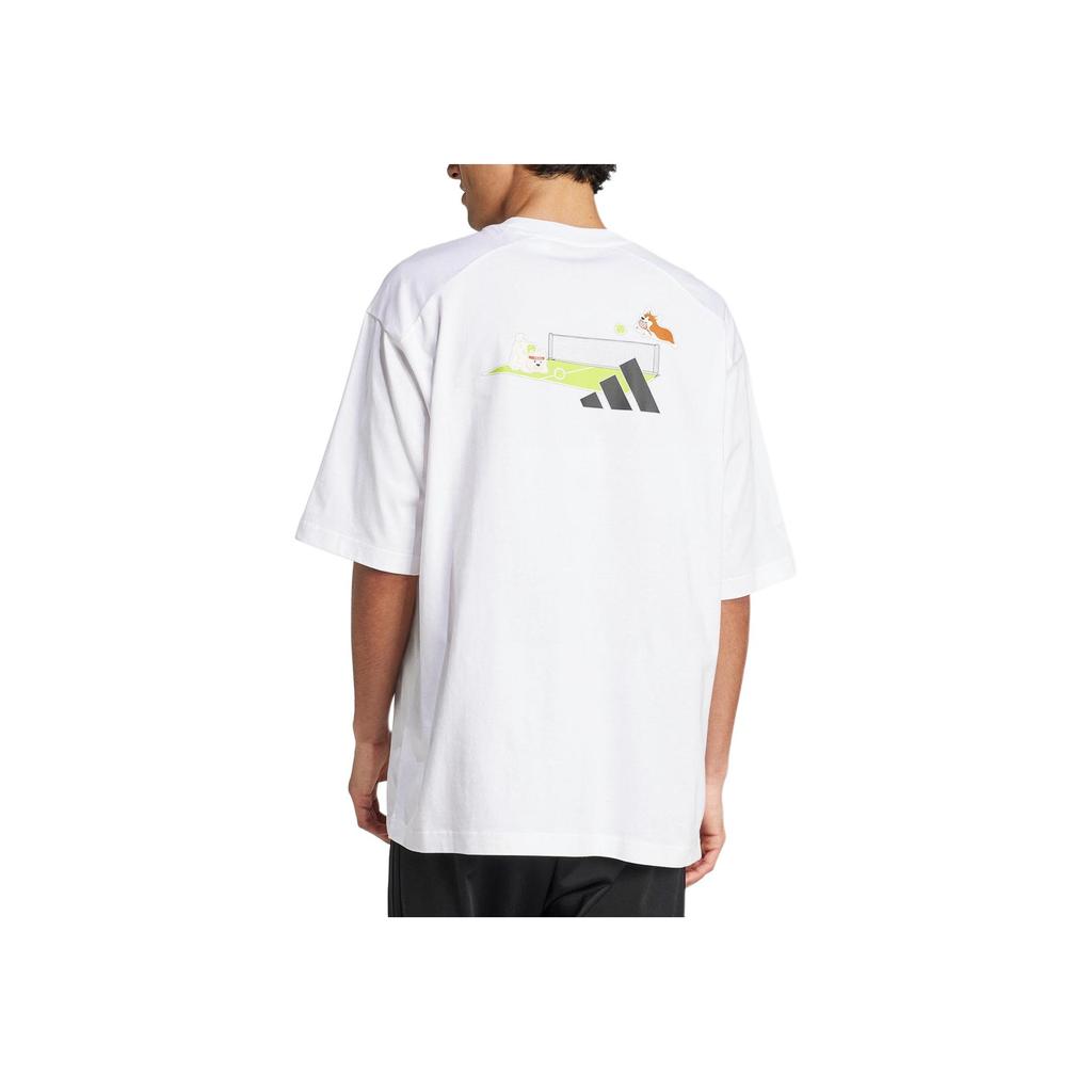 Adidas Sports Lifestyle Series Minimalist Breathable Round Neck Fashion Short Sleeve T-Shirt Unisex Tops White JZ3266