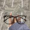 No Makeup Glasses, Women'S Round Face, Personalized Box, Large Frame, Transparent Frame, Anti-Blue Light And Anti-Radiation Flat Light Glasses.