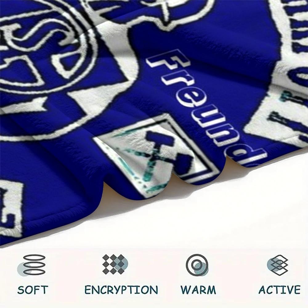 1pc FC Schalke 04 Print Flannel Blanket, High quality Comfortable for All Seasons, Home Decor, Warmth and Comfort, Perfect for Christmas Gifts49