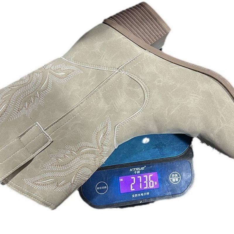 Large Size New Western Cowboy Boots Embroidered Knight Boots Medium Tube Martin Boots Long Boots Women