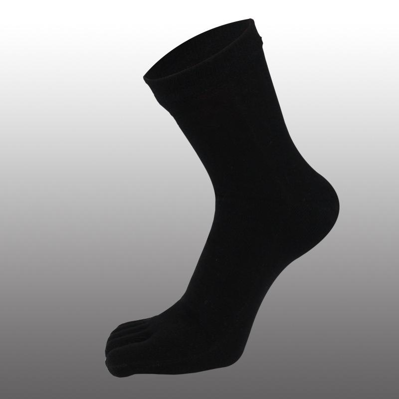 

Мужские хлопковые носки с пятью пальцами, влагоотводящие, однотонные, короткие Mid Black