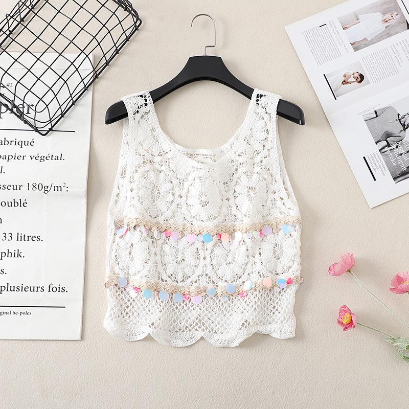 Women's Bohemian Seaside Resort Cami Top – Summer Hollow Out Hot Girl Vest