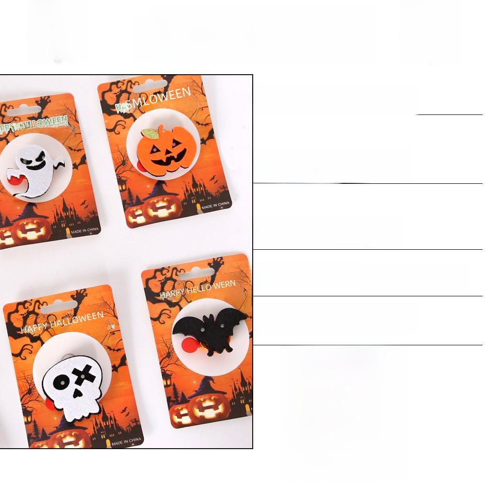 Adorable Halloween Felt Brooches Featuring Glow-in-the-dark Skeletons And Pumpkins