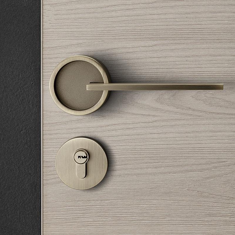 Zinc Alloy Bedroom Door Lock Magnetic Silent Locks Doorknob Yellow Antique Copper Split Lock Home Door Hardware Safety Locks