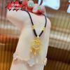 Auspicious Cloud Ruyi Lock Necklace with Bell Pendant - Handmade Woven Good Luck Charm, Qixi Gift for Girlfriend.