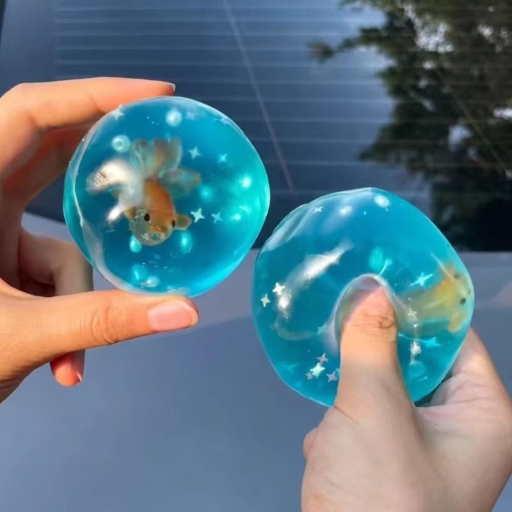 Slow Rising Goldfish Ball Squishy Toy Transparent Goldfish Ball Squeeze Toy Relief Toy