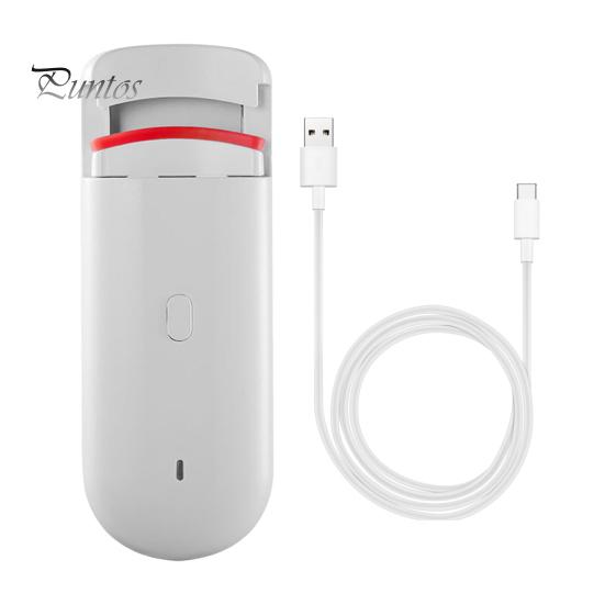 Heated Eyelash Curler Electric Eye Lash Curlers with Built-in Curved Comb Silicone Pad Rechargeable Quick Natural Curling Professional Eyelash