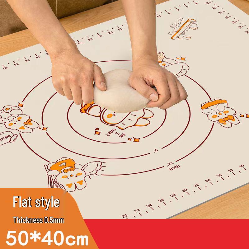 Non-Slip Food-Grade Silicone Kneading Mat and Rolling Pin Mat for Baking and Dining