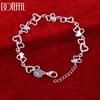 925 Sterling Silver Fashion Gift AAA Zircon Heart Bracelet Wedding Jewelry