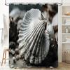 Seashell Pattern Shower Curtain for Bathroom Decor waterproof printed fabric curtain 72x84in (180cm x 213cm)