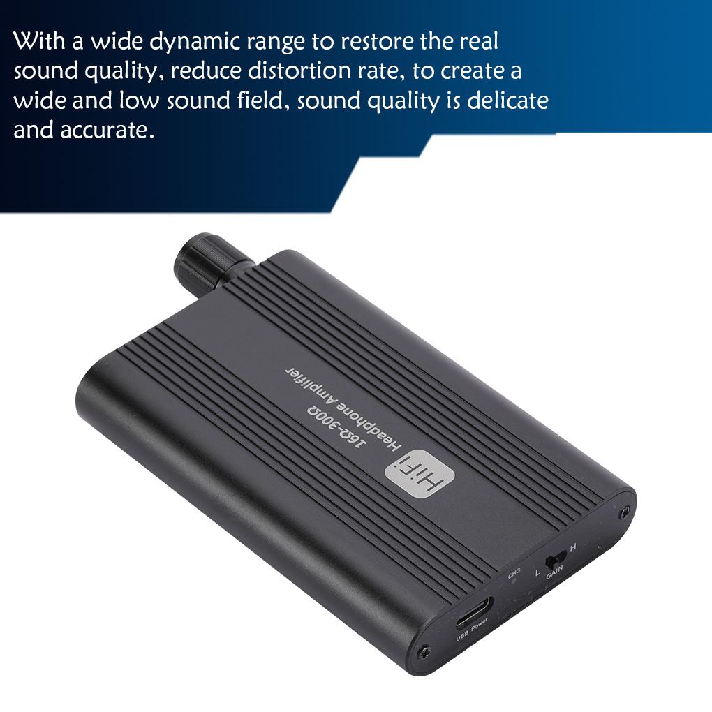 Amplificador de fone de ouvido HiFi universal BGGQGG de 16 a 300 ohms com entrada auxiliar de 3,5 mm, portátil e ajustável para celular e reprodutor de música.