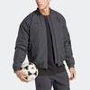 Adidas Solid Color Logo Long Sleeve Jacket Men Outerwear Carbon-Black HT6454