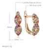 Full Shiny Colorful Natural Zircon Drop Earrings For Women Fashion  Rose Gold Color Party Girls Daily Jewelry