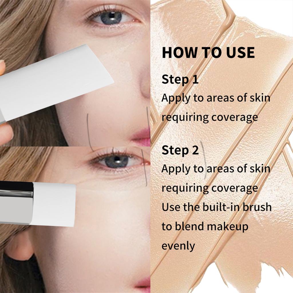 Ivory White 2 In 1 Color Changing Foundation Stick Lightweight Moisturizing Matte Transparent Natural Makeup