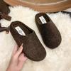 Thick-soled fluffy shoes with plush bag head Birkenstocks slippers elegant fairy style lazy shoes wear 22 autumn and winter models