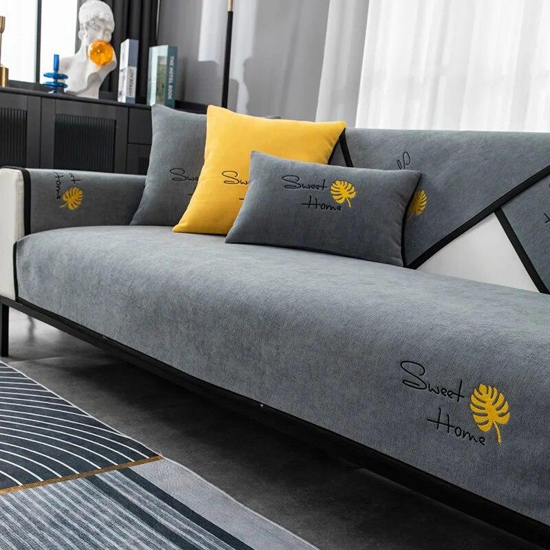 

Скандинавский роскошный чехол для дивана, подушка с вышивкой, четырехсезонный диван, кресло, спинка, полотенце, нескользящий чехол для дивана, 3-местный чехол для дивана 70x70cm 1pcs