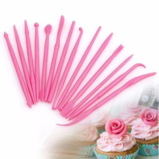 14Pcs Fondant Cake Decorating Carve Pen Flower Modeling Baking DIY Sculpt Tools