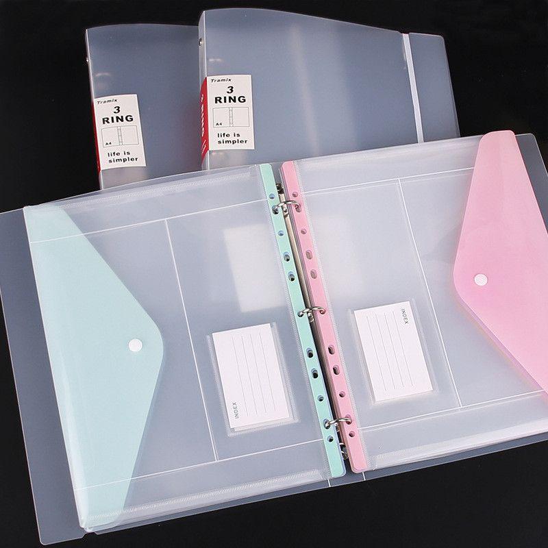 Korean Style 11-Hole Transparent File Pocket for Student Exams, Office Documents, and Pregnancy Checkup Archives.