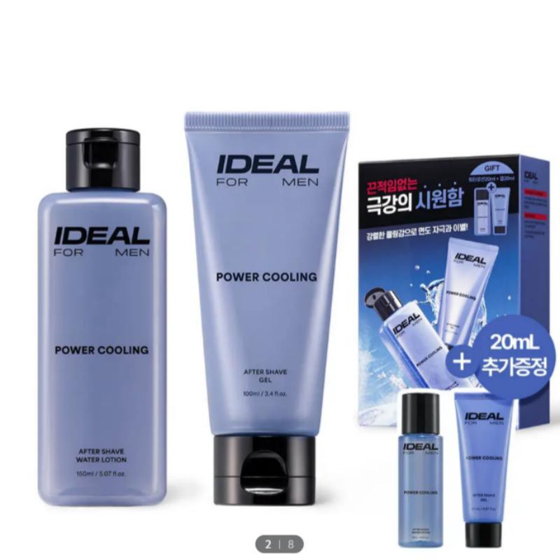 Ideal For Men Power Cooling After Shave 2-Step Set (Skin 150 ml + Lotion 130 ml)