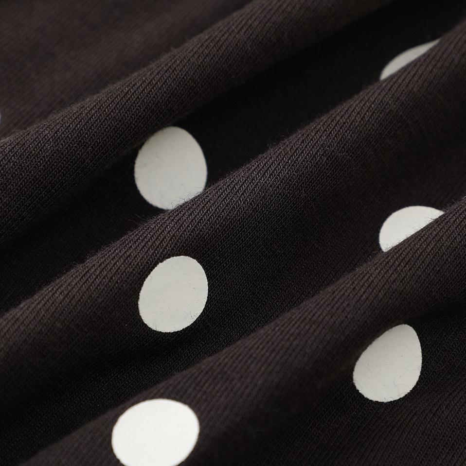 Spring 2026 Retro Polka Dot Off-the-Shoulder Long Sleeve Designer Top