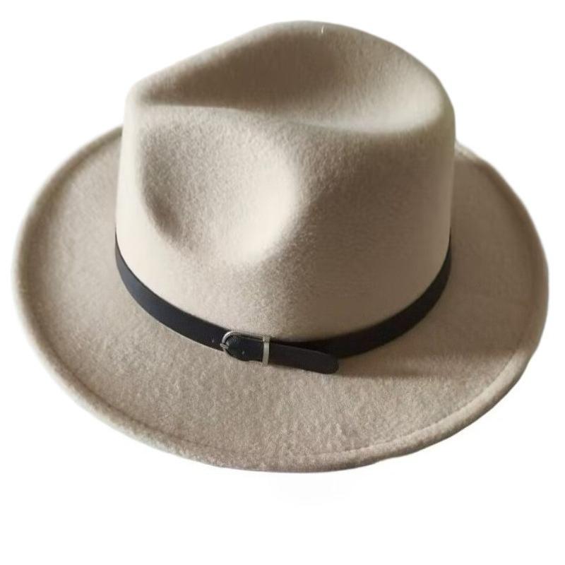 2025 New Fashion Men Fedoras Women's Fashion Jazz Hat Summer Spring Black Woolen Blend Cap Outdoor Casual Hat Adjustable Size