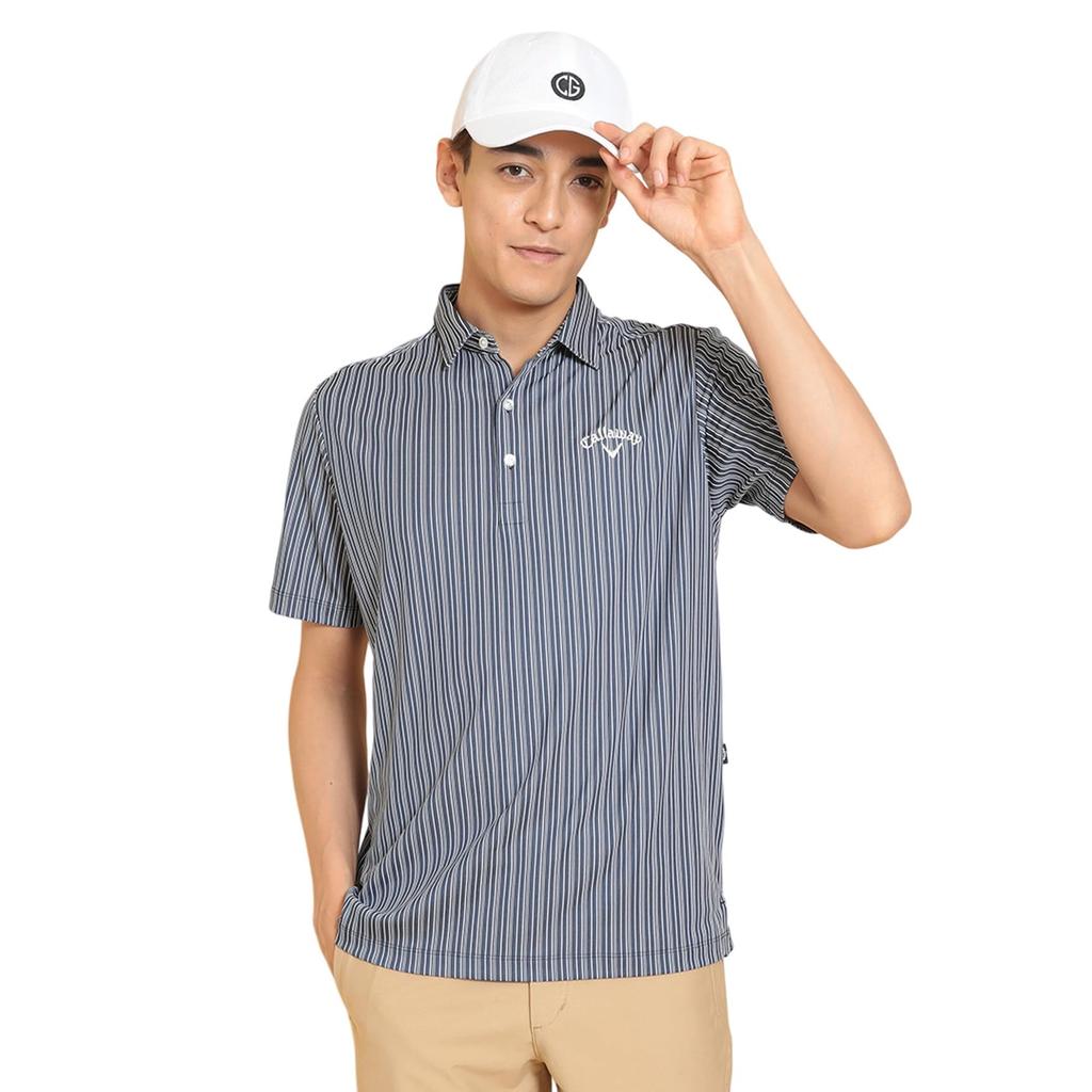 Short Sleeve Polo Shirt Quick Cool Golf C25134107 L [Callaway] Men's (Sweat Absorbent, Drying, Lining) / / 1120_Navy