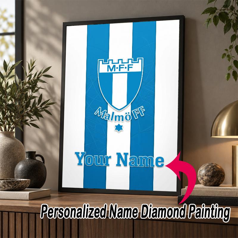 Custom Name Malmö FF 5D Diamond Painting Personalized Full Drill Diamond Art Kit Gift